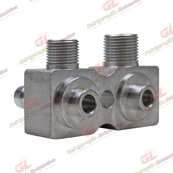 Válvula Conector com Válvula de Serviço Compressor Harrison Chevrolet Corsa com Serviço R134a - Alumínio — foto 4
