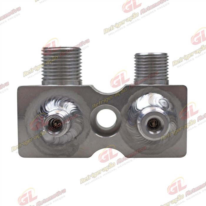 Válvula Conector com Válvula de Serviço Compressor Harrison Chevrolet Corsa com Serviço R134a - Alumínio — foto 6