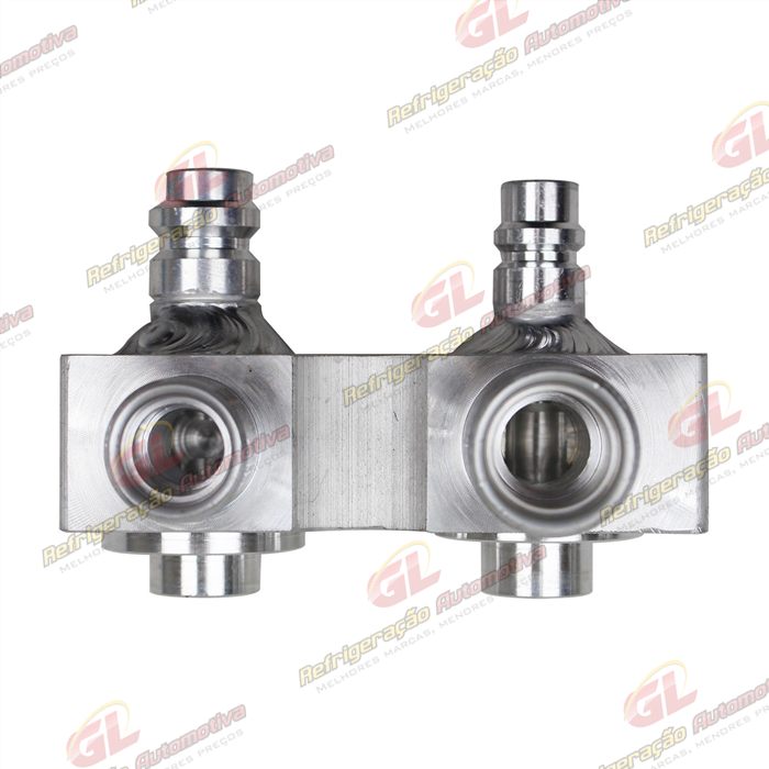 Válvula Conector com Válvula de Serviço Compressor Harrison Chevrolet Corsa com Serviço R134a - Alumínio — foto 7