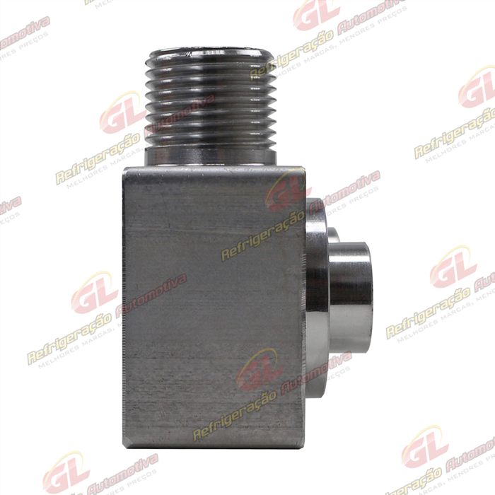Válvula Conector s/ Válvula de Serviço Compressor Harrison/ Delphi CVC Chevrolet Corsa/ Vectra/ S10 2.4 e 2.8 Diesel - Alumínio — foto 3