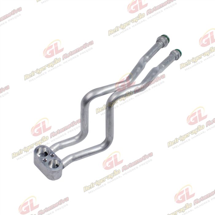 Conector Duplo de Saida do Evaporador Fiat Palio Fire com Válvula Original - Alumínio — foto 2