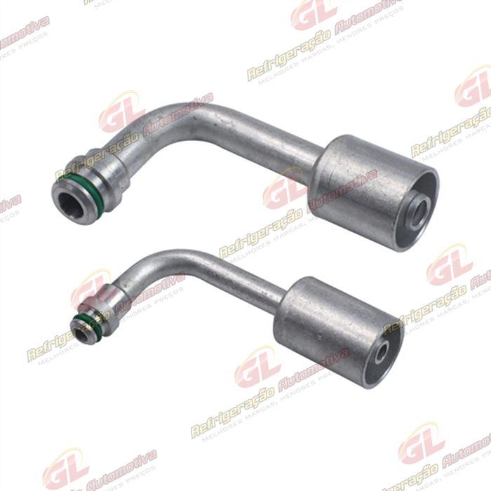 Conector Duplo de Saida do Evaporador Fiat Palio Fire com Válvula Original - Alumínio — foto 3