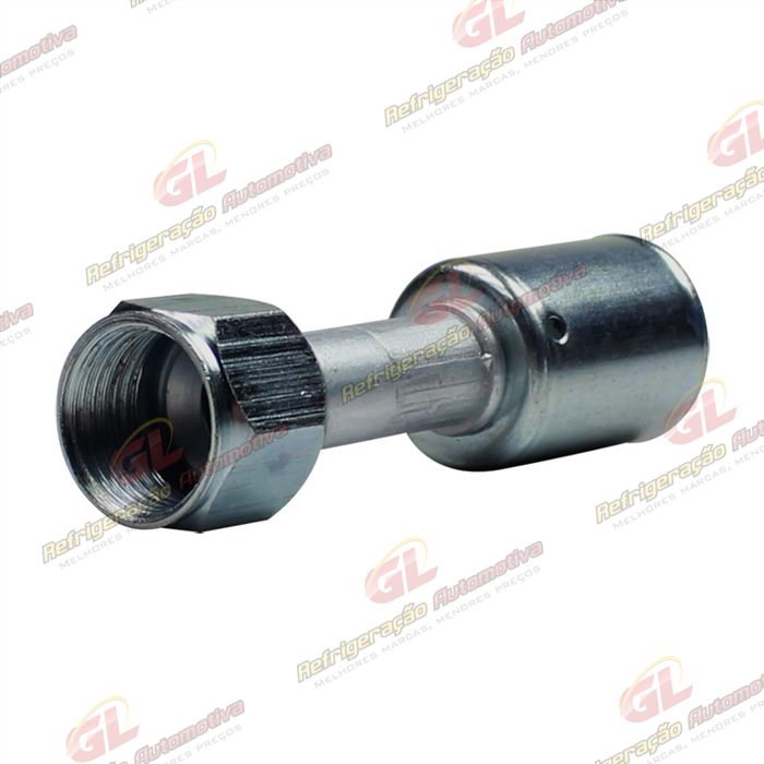 Conexão Flare Reta Fêmea 10mm Aluminio c/Clip — foto 2