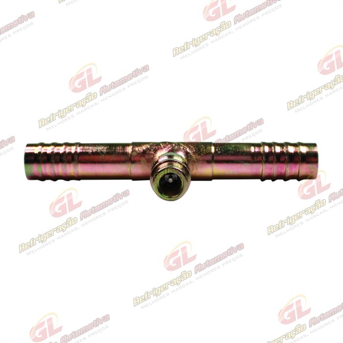 Emenda 10mm Aço c/ Válvula de Serviço R134a s/ Clip — foto 2