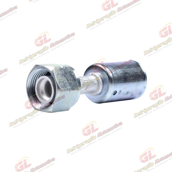 Conexão Radial Reta Fêmea 08mm Aluminio c/ Clip Universal R134a — foto 2