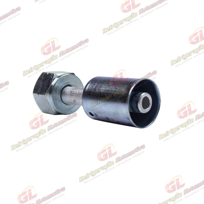 Conexão Radial Reta Fêmea 08mm Aluminio c/ Clip Universal R134a — foto 3