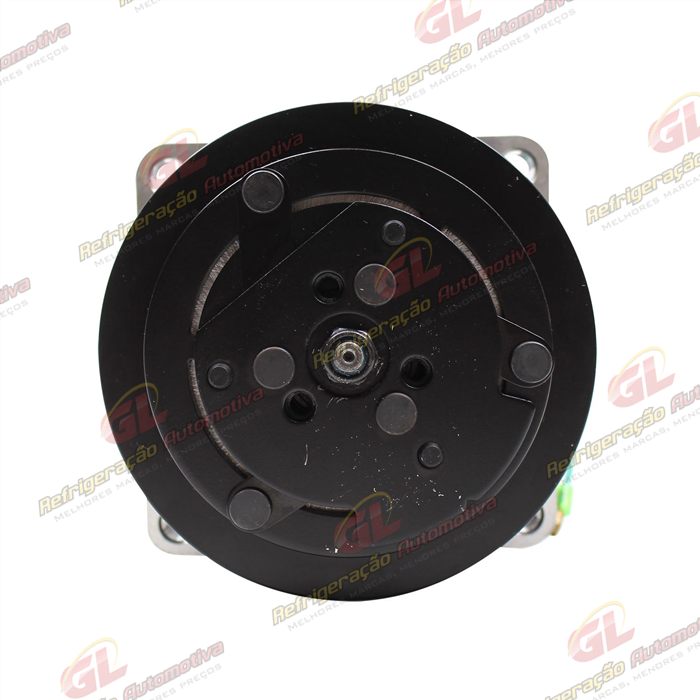 Compressor Modelo AA7H15AA 8 Orelhas - 24 Volts Polia 2A 132mm Saida Vertical 200cc Máquina New Holland / Máquina Empilhadeira Kalmar DRF450 R134a — foto 3