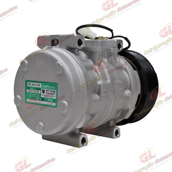 Compressor 10P15 Máquina Colheitadeira John Deere CB2500H - 12 Volts Polia 8pk 123mm OEM: DQ49620 — foto 6