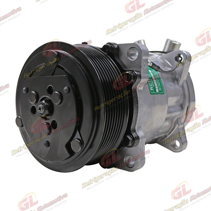 Compressor Modelo AA7H15AA Máquina New Holland 8 Orelhas - 12 Volts Polia 8pk 119mm R134a — foto 2