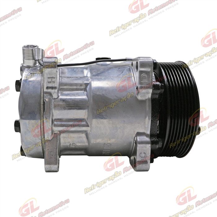 Compressor Modelo AA7H15AA Máquina New Holland 8 Orelhas - 12 Volts Polia 8pk 119mm R134a — foto 5