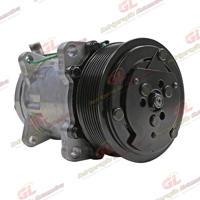 Compressor Modelo Sanden AA7H15AA 8 Orelhas 200cc Caminhão MAN TGX 2010 > / Meteor Motor MAN 2020 > - 24 Volts Polia 8pk 119mm R134a OEM: 2V3820803/ 2V5820803B — foto 4