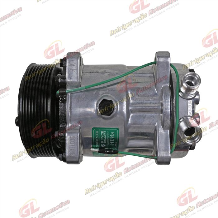 Compressor Modelo Sanden AA7H15AA 8 Orelhas 200cc Caminhão MAN TGX 2010 > / Meteor Motor MAN 2020 > - 24 Volts Polia 8pk 119mm R134a OEM: 2V3820803/ 2V5820803B — foto 8