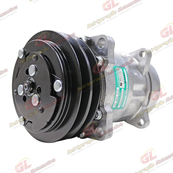 Compressor Modelo AA7H15AA Máquina New Holland R134a 8 Orelhas Descarga / Sucção Traseira O'ring - 12 Volts Polia 2A 132mm — foto 2