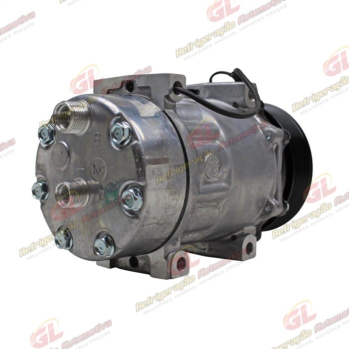 Compressor Modelo AA7H15AA Land Rover Defender Parafuso Passante Descarga / Sucção Traseira O'ring - 12 Volts Polia 8pk 119mm — foto 6