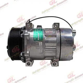 Compressor AA7H15AA Máquina Case Descarga e Sucção Saída Traseira O'ring - 12 Volts Polia 8pk 115mm
