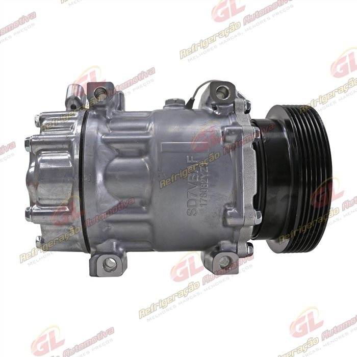Compressor Modelo Sanden SD7V16 Renault Duster/ Clio/ Megane/ Scenic/ Kangoo/ Logan/ Sandero/ Nissan OEM: 8200802609 - 12 Volts Polia 6pk 125mm — foto 4