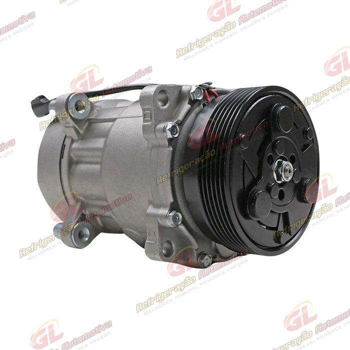 Compressor Modelo Zylinder SD7V16 1100 Volkswagen Polo Até 2001 / Golf >1998/ Passat/ Eurovan/ 4 Orelhas - 12 Volts Polia 6pk 120mm — foto 3