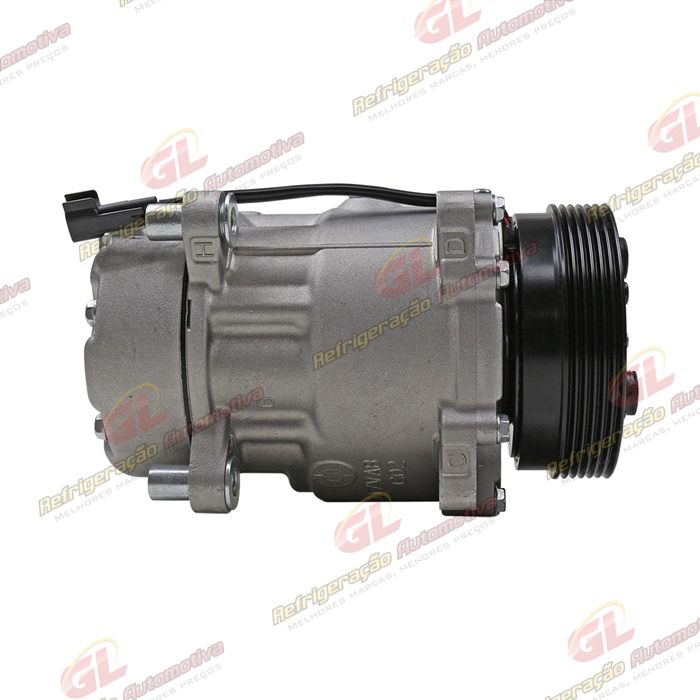 Compressor Modelo Zylinder SD7V16 1100 Volkswagen Polo Até 2001 / Golf >1998/ Passat/ Eurovan/ 4 Orelhas - 12 Volts Polia 6pk 120mm — foto 4