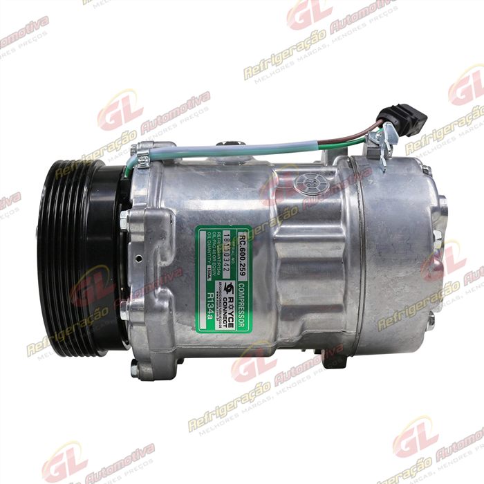 Compressor Modelo Zylinder SD7V16 R134a Volkswagen Golf 2000>/ Audi A3 - 12 Volts Polia 6pk 119mm