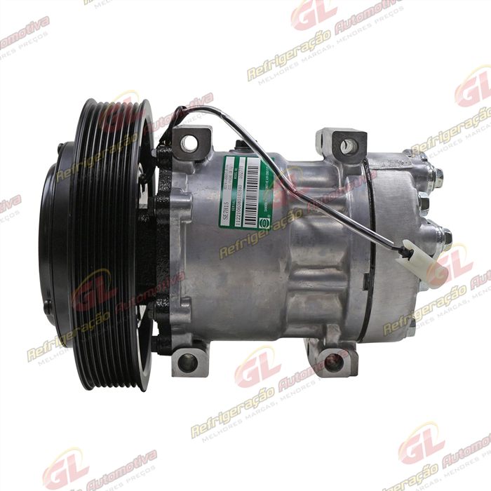 Compressor SANDEN AA7H15AA Original 4116U Caminhão Volvo FM/ FMX / FH 2008 Até 2019 - 24 Volts Polia 8pk 180mm OEM: 84094705/ 20587125/ 85000458
