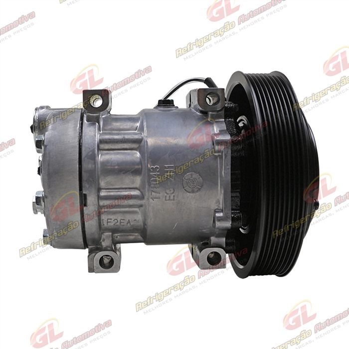 Compressor SANDEN AA7H15AA Original 4116U Caminhão Volvo FM/ FMX / FH 2008 Até 2019 - 24 Volts Polia 8pk 180mm OEM: 84094705/ 20587125/ 85000458 — foto 5