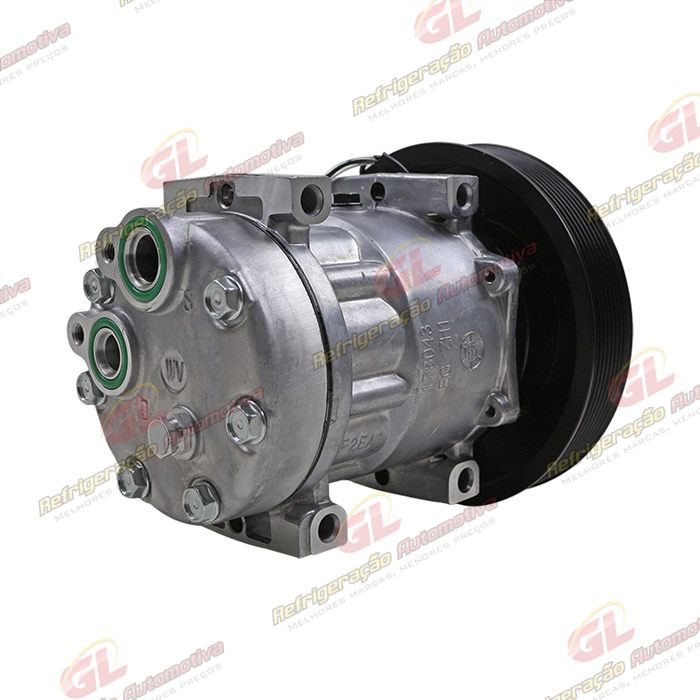 Compressor SANDEN AA7H15AA Original 4116U Caminhão Volvo FM/ FMX / FH 2008 Até 2019 - 24 Volts Polia 8pk 180mm OEM: 84094705/ 20587125/ 85000458 — foto 6
