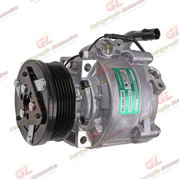 Compressor Modelo Sanden Mitsubishi ASX/ Outlander 2008>/ Lancer 2012>/ Eclipse Cross - 12 Volts Polia 6pk 99mm OEM: 7813A801 — foto 2