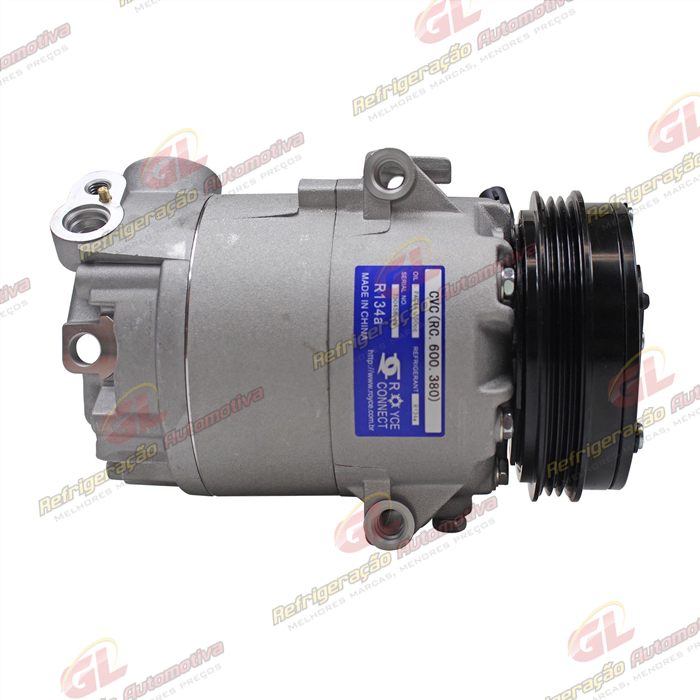 Compressor Modelo CVC Volkswagen Fox 2008>/ Voyage 2008> / Gol G5/G6 Motor 1.0/1.6 Até 2015 - 12 Volts Polia 3pk 110mm OEM: 5U0820803A/ 5U0820803K — foto 5