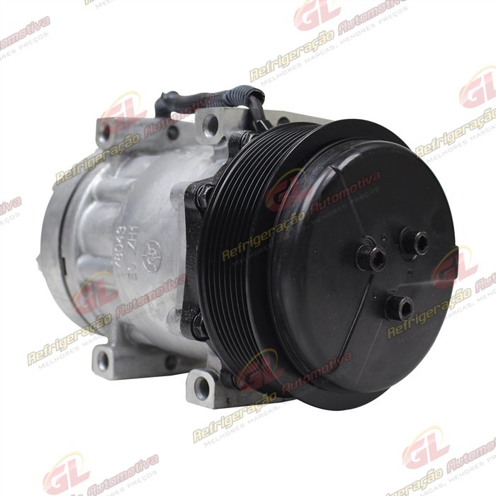 Compressor 7H15 SANDEN Original 8044/ 8242/ 8112/ 6028/ 8176 Caminhão NH 1999 Até 2006/ FH/ FM 1998 ATé 2007 Caminhão VM Todos / Máquina Volvo - 24 Volts Polia 8pk 132mm OEM: 11412631 — foto 4