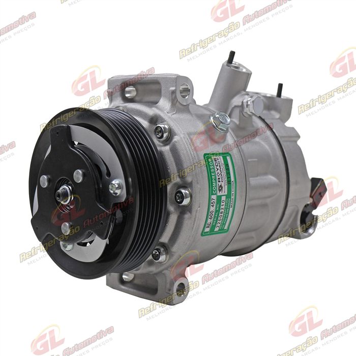 Compressor Modelo Sanden PXE16 Volkswagen Jetta 2011>/ Passat/ Tiguan TSI Motor 2.0 Aspirado/ Audi A4/ Audi A3 Nova - Sentido Anti-Horário OEM: 5C0820803G — foto 2