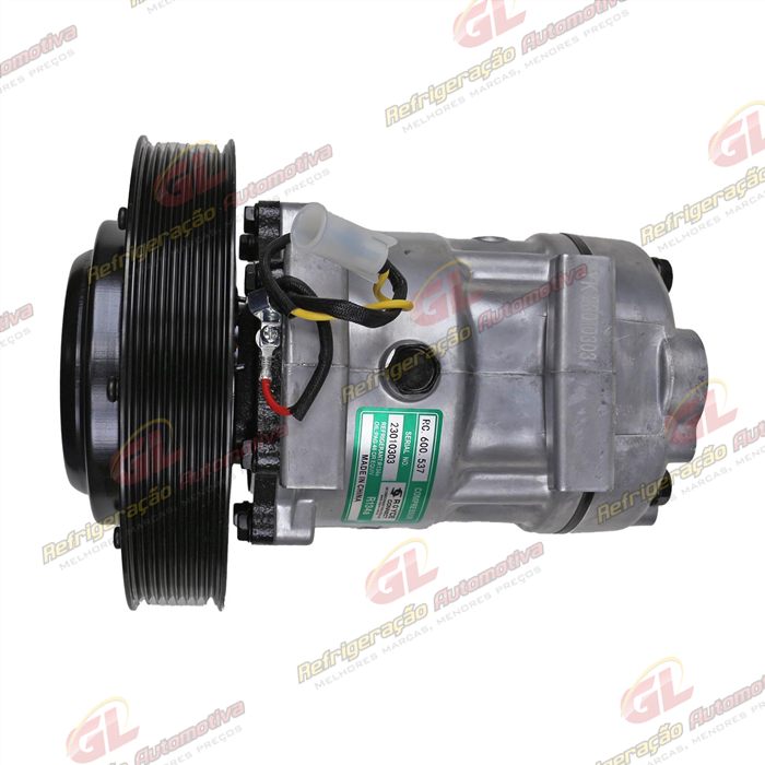 Compressor Modelo Sanden 5271A AB7H15AB Caminhão Volvo FH 2020> - 24 Volts Polia 8pk 180mm OEM: 84472607 — foto 6