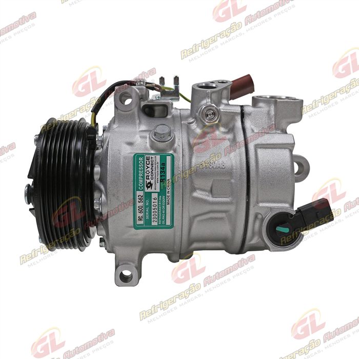 Compressor Modelo Sanden Volkswagen Polo 1.0 TSI/ T-Cross 1.0 TSI 2022>/ Virtus 1.4 Turbo 2022> - 12 Volts 6pk 110mm OEM: 3Q0816803E