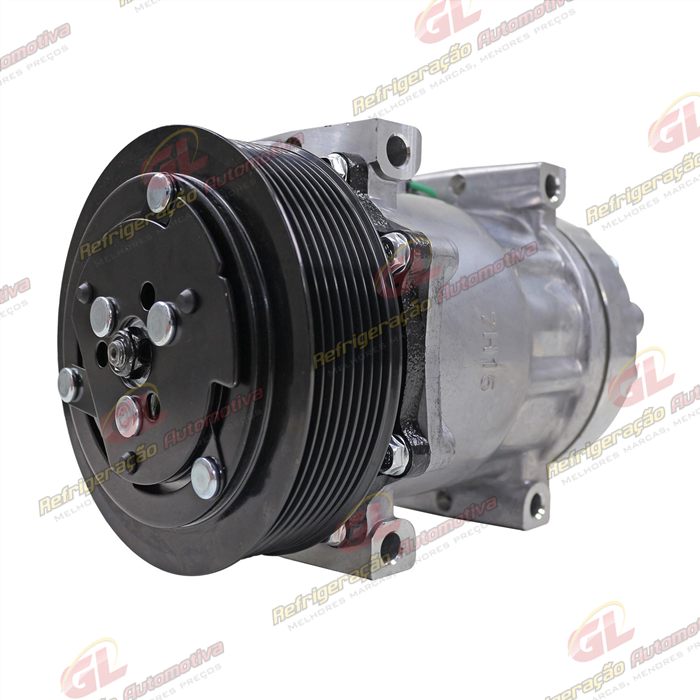 Compressor Modelo 7H15 8044/ 8242/ 8112/ 6028/ 8176 Caminhão Volvo NH 1999 Até 2006/ FH/ FM 1998 Até 2007/ Caminhão VM 2008 Até 2022/ Máquina Volvo - 24 Volts Polia 8pk 132mm OEM: 11412631 — foto 2