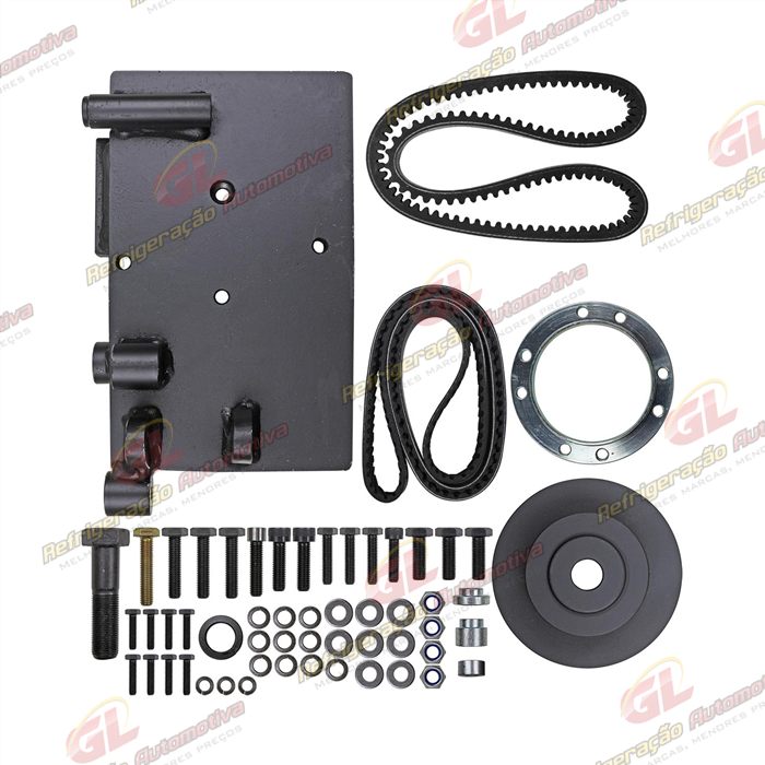 Suporte do Compressor Sanden 5H14 Polia 2A Caminhão Fiat Iveco Daily Eletronico 2012> 35S-14 / 55C16 / 45-S17 / 55-C17 / 70-C17 / 35-150 / 45-170 / 65-170 Com Ar Condicionado