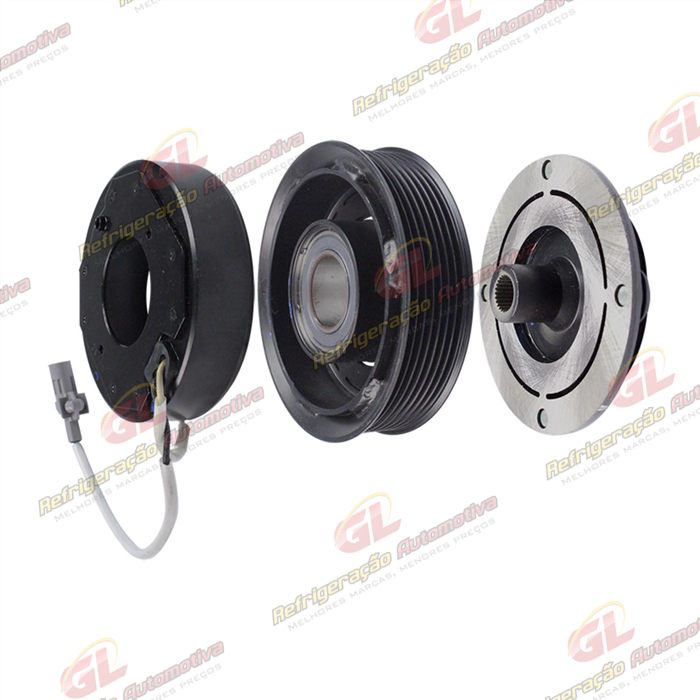 Conjunto de Embreagem do Compressor Denso 10S15 Trator TM/ New Holland / Toyota Hilux - 12 Volts Polia 7pk 124mm — foto 2