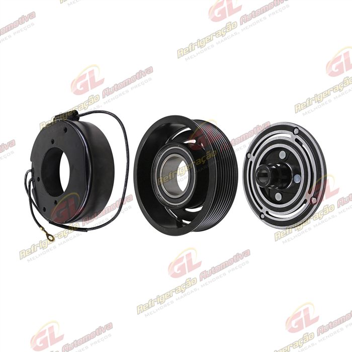 Conjunto de Embreagem do Compressor Denso 10P15 Caminhão Mercedes Benz Accelo/ Axor 2638/ Volkswagen Constellation - 24 Volts Polia 8pk 123mm — foto 2