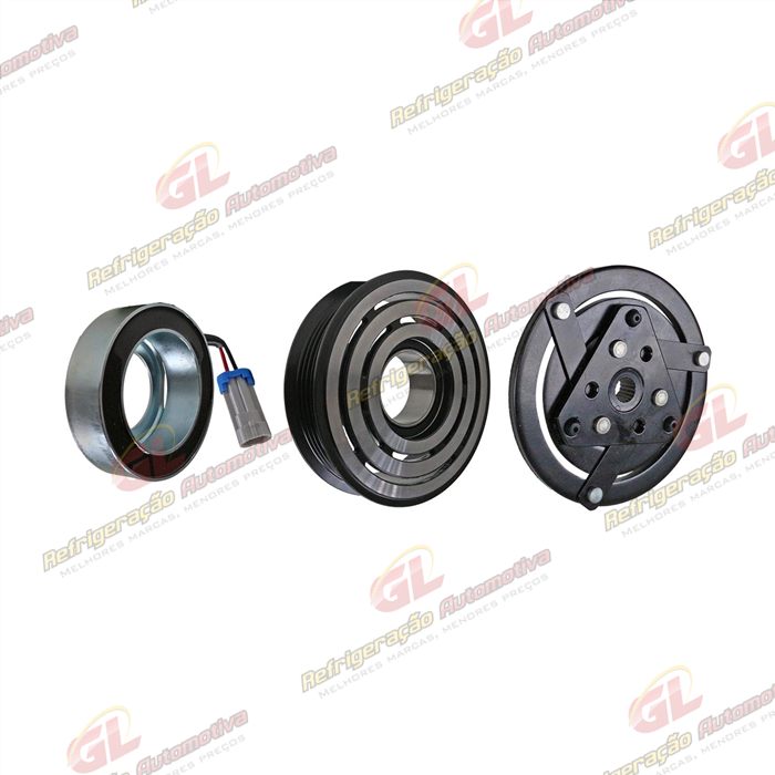Conjunto de Embreagem do Compressor Original Scroll Chevrolet Prisma 2013 Até 2019 / Spin/Onix 2013> / Cobalt 2012> - 12 Volts Polia 5pk 103mm