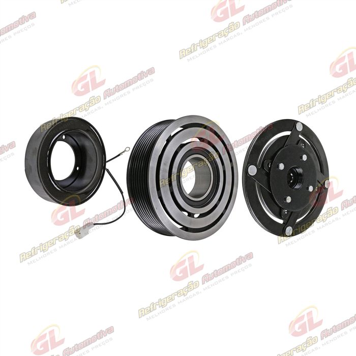 Conjunto de Embreagem do Compressor Denso 10P15 Mitsubishi L200 Triton / Outlander Flex RC.600.190 / RC.600.191 - 12 Volts Polia 8pk 120mm
