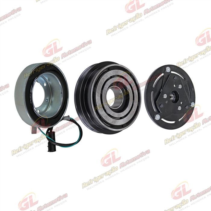 Conjunto de Embreagem do Compressor Valeo DSK-15DS Caminhão Volkswagen Constellation - 24 Volts Polia 4pk 120mm