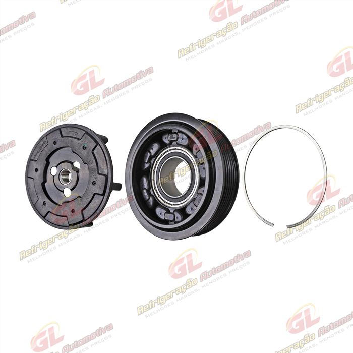 Conjunto de Embreagem do Compressor Denso 6SEU12C ND2 6QO820803D Volkswagen Polo Novo do Compressor RC.600.361 - 12 Volts Polia 6pk 115mm — foto 2