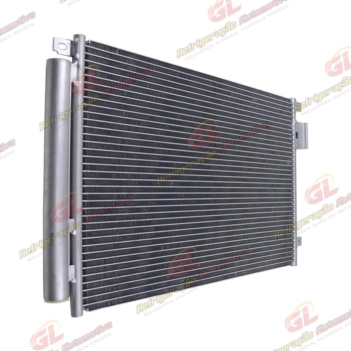 Condensador Fiat Novo Uno 2010>/ Palio 2012>/ Mobi 2017> Sistema Denso Fluxo Paralelo OEM: 51835575/ 52029111 — foto 2